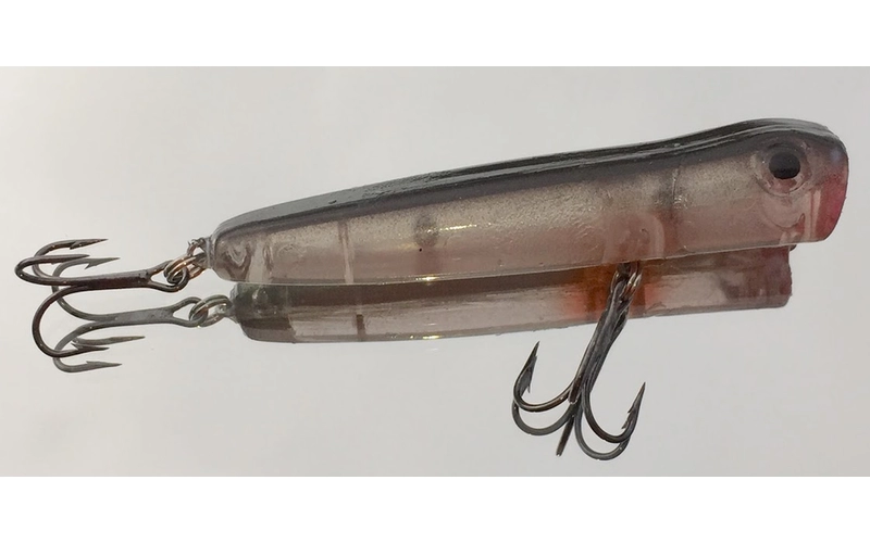 Summer striped bass fishing lure topwater plug Lake Texoma Kingston Oklahoma clear baitfish pattern