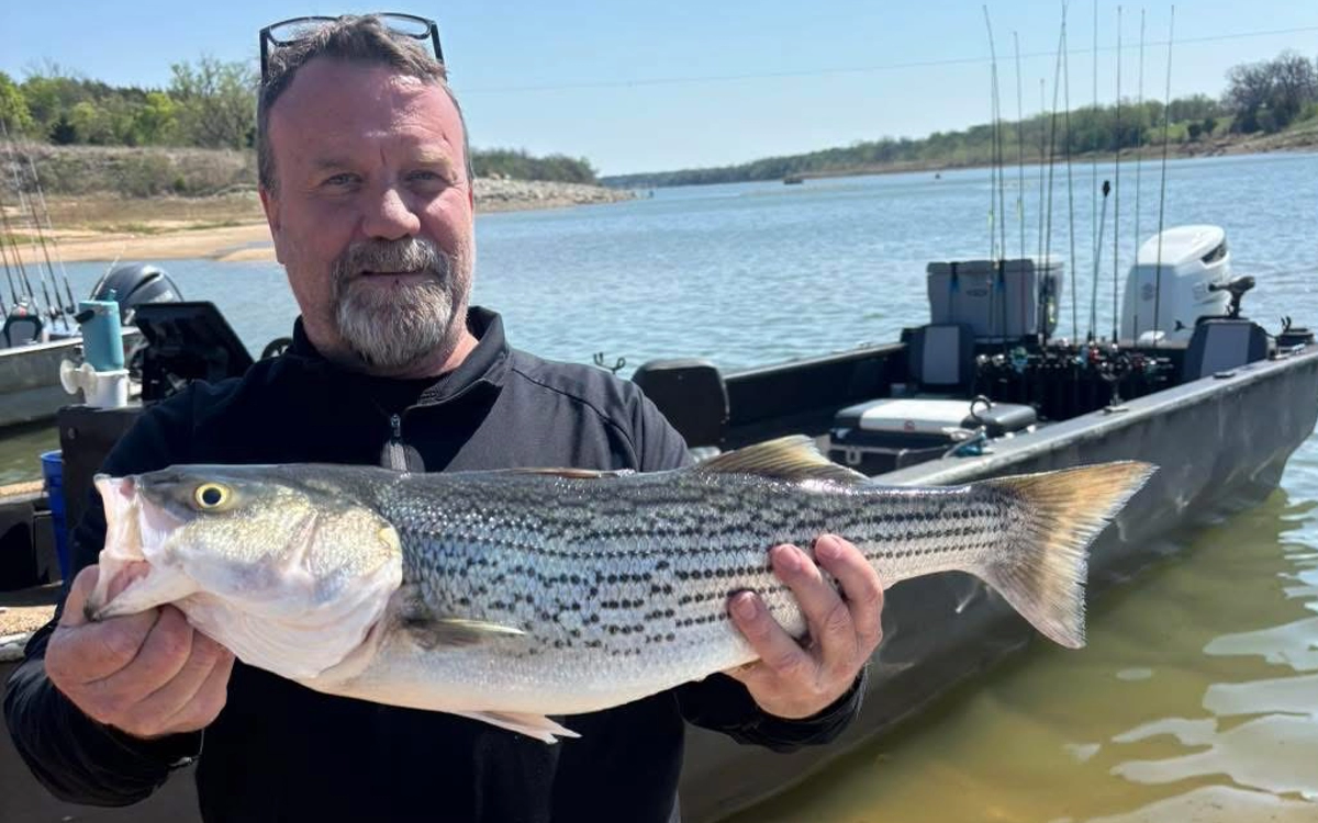 Lake Texoma striped bass caught on guided fishing trip